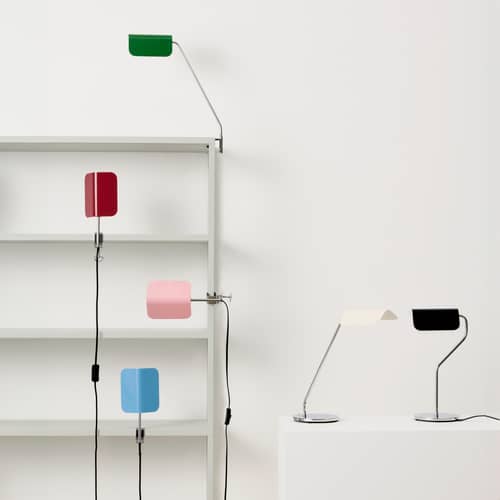 Lampe de bureau Apex Clip / Base étau - Orientable / H 43 cm - Hay - Rose - Acier chromé, Acier peint