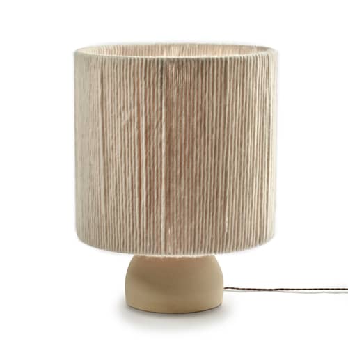 Lampe de table Heritage tissu beige / H 66.5 cm - Serax - Beige - Céramique, Laine