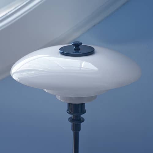 Lampe de table PH 2/1 bleu / Réédition 1927 - Louis Poulsen - Bleu brillant / Blanc - Aluminium laqué, Verre soufflé bouche