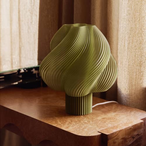 Lampe de table Soft Serve Grande vert / H 35 cm - CRÈME ATELIER - Olive - PLA recyclé