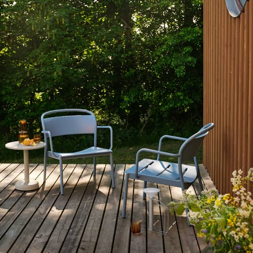 Lounge Sessel Linear Lounge metall beige - Muuto - Taupe - Verzinkter, pulverbeschichteter Stahl
