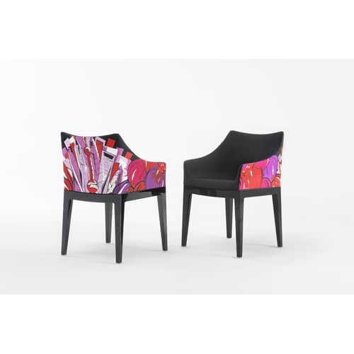 Madame Padded armchair textile multicoloured Emilio Pucci fabric - Kartell - Shanghai - Black - Cotton, Polycarbonate, Polyurethane