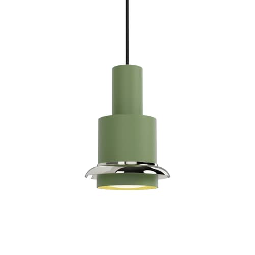 Chaumont Pendant metal green / Ø 19 cm - Reissue 1964 - DCW éditions - Green / Nickel Ring - Steel