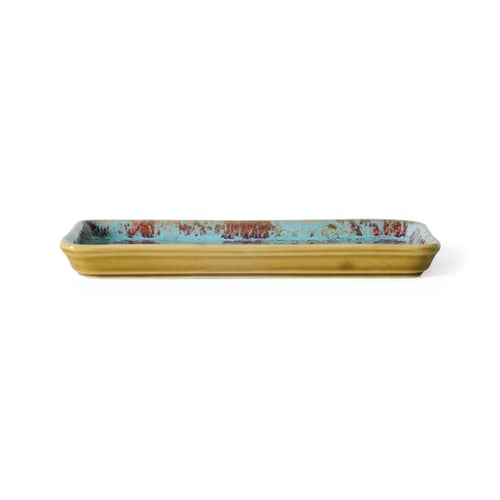 Piatto da dessert 70s ceramics ceramica blu / 7,7 x 18 cm - HK LIVING - Feltrino - Gres smaltato
