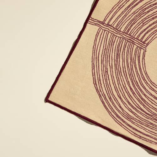 Mirage Placemat textile red / 45 x 35 cm - Hand-embroidered - Maison Sarah Lavoine - Carmine - Cotton