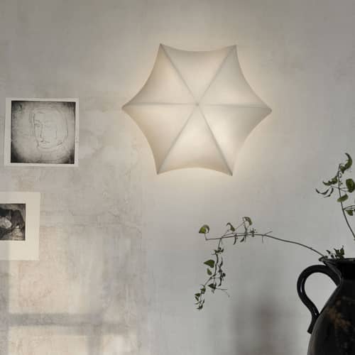Poem Wall light textile white / Ceiling light - Ø 35 cm - Ferm Living - Ø 35 cm / White - Spray-coated polymer resin, Steel