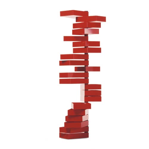 Revolving Cabinet Storage unit plastic material red / Pivoting cabinets - Shiro Kuramata, 1970 - H 185 cm - Cappellini - Glossy red - Acrylic