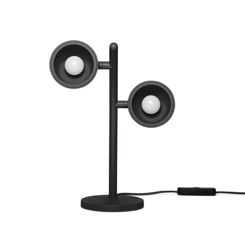 Little Lebow Table lamp metal grey / 2 adjustable spotlights - Fatboy - Charcoal grey - Aluminium, Steel