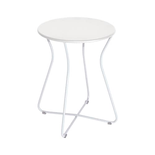 Tabouret Cocotte métal blanc / Table d\'appoint - H 45 cm - Fermob - Blanc coton - Acier