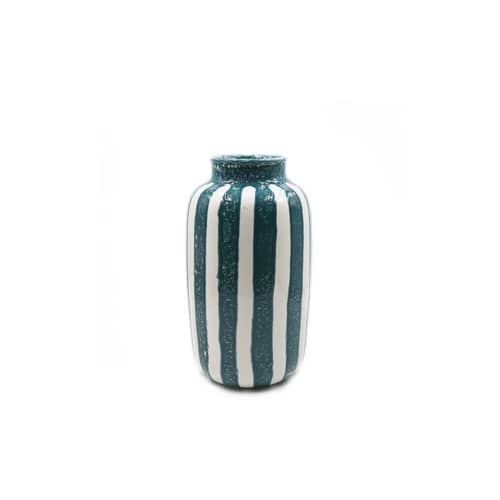 Vase Riviera Large / H 36 cm - Maison Sarah Lavoine - Bleu Sarah - Céramique émaillée