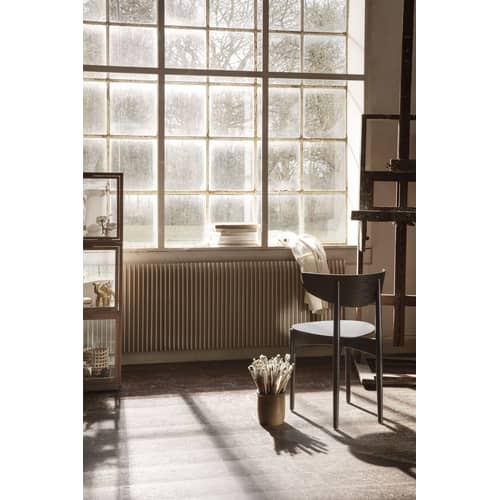 Vitrine Miru verre bois naturel / 40 x 40 x H 42 cm - Ferm Living - Chêne clair - Chêne, Laiton, Verre