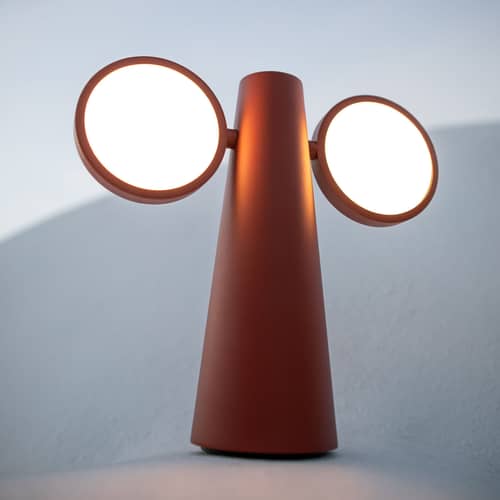 Oto LED Wireless rechargeable outdoor lamp metal red / H 27 cm - Adjustable - Fermob - Ochre red - Aluminium