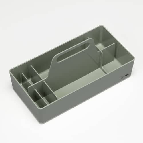 Aufbewahrungsbehälter Toolbox RE plastikmaterial grau / Recycelt - In Fächer aufgeteilt / 32 x 16 cm - Vitra - Moosgrün - Recyceltes ABS