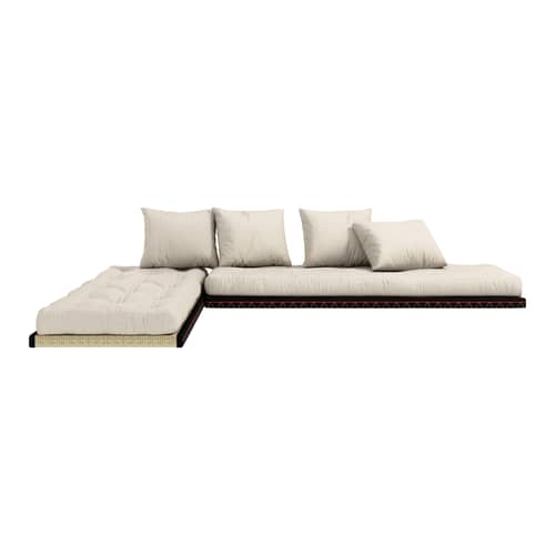 Canapé convertible Chico / Modulable - L 200 cm - KARUP DESIGN - Lin 914 - Fibres recyclées mélangées, Jonc tissé, Mousse, Paille de riz, Tissu