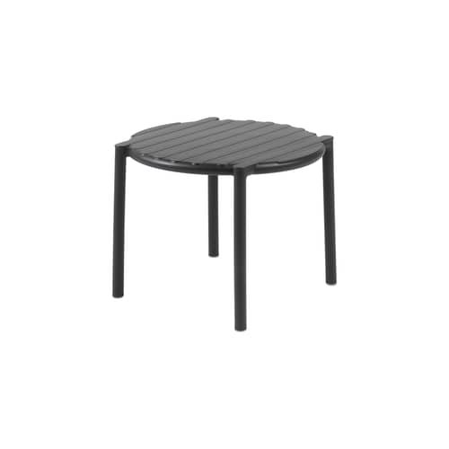 Doga Coffee table composite material black / Ø 49.5 x H 39.5 cm - NARDI - Charcoal grey - Fibreglass resin