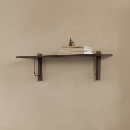 Étagère Corbel bois marron / L 100 cm - Audo Copenhagen - Chêne teinté foncé - Acier, MDF plaqué chêne teinté foncé