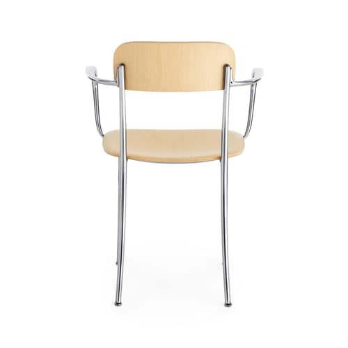Fauteuil de repas Savoia INDOOR bois naturel - Kartell - Chêne (bois naturel) / Chromé - Aluminium poli, Placage de chêne