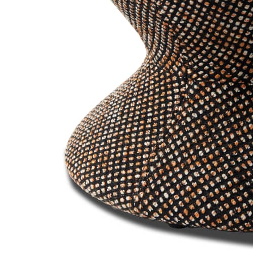 Gepolsterter Hocker Zig Zag Soft textil braun - Pols Potten - Dunkelbraun - Gewebe, Holz, Schaumstoff