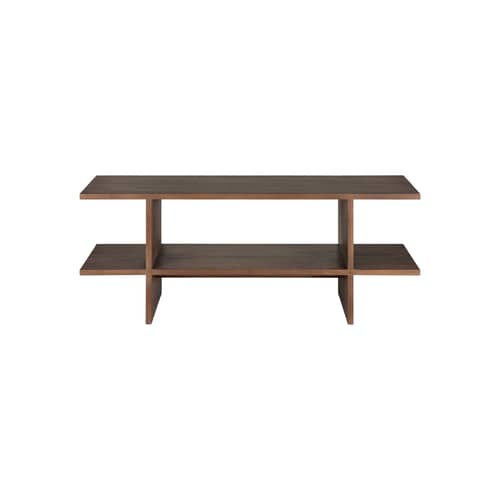 Console bassa Kabuki legno marrone / Tavolino - 103 x 30 x H 40 cm / Teck massiccio - Ethnicraft - Marrone Teck - Teak massello verniciato