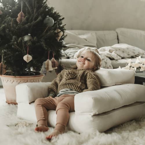 Fauteuil convertible enfant Mini Cube / Lit d\'appoint - KARUP DESIGN - Naturel 701 - Coton, Fibres mélangées, Mousse