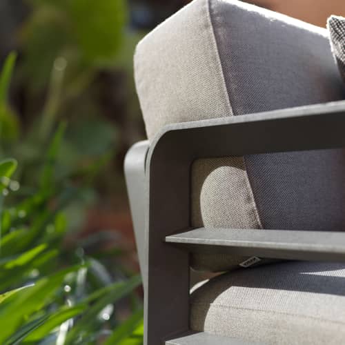 Modulares Gartensofa Maximo textil grau / 3-Sitzer - L 253.5 cm - NARDI - Grau Basaltgrau / Stoff Lavagrau - Glasfaserverstärktes Harz, Polyurethan-Schaum, Sunbrella® Acrylstoff