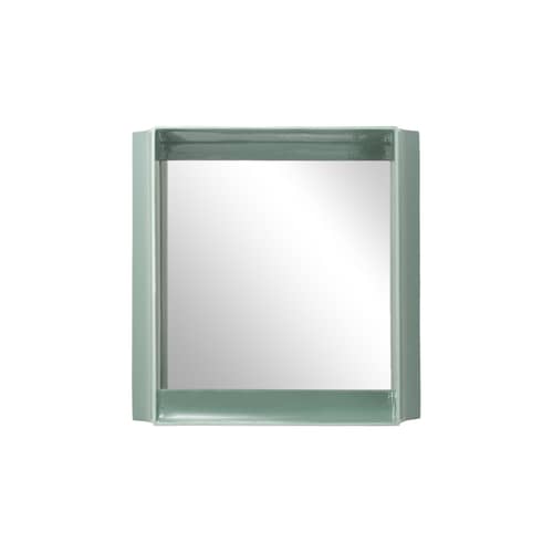 Miroir mural Coves céramique vert / Avec étagère - 60 x 60 cm - Magis - Vert sauge - Céramique, Verre