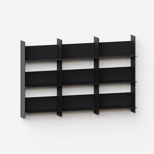 Scaffale Pli metallo nero / L 30 x P 15 cm - TIPTOE - Nero grafite - Acciaio termolaccato
