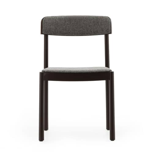 Sedia imbottita Timb tessuto grigio - Normann Copenhagen - Tessuto marrone (Hallingdal 368) / Frassino marrone - Compensato di  frassino, Espanso, Frassino massello, Tessuto