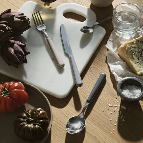 Set de couverts Marstal métal gris / 8 pièces (2 personnes) - BROSTE COPENHAGEN - Tons gris - Acier inoxydable, Plastique