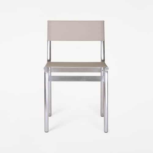 Stuhl Union INDOOR textil beige / Leinenstoff - Frama  - Sandstein (Leinenstoff) - gebürstetes Aluminium, Leinen
