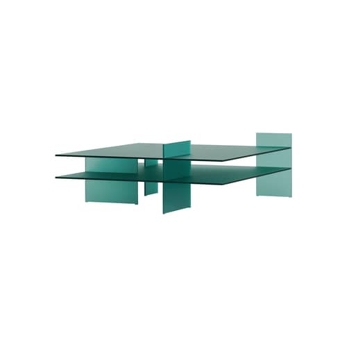Table basse Kazimir verre vert / 108 x 109 x H 40 cm - Fait main en Italie - Glas Italia - Vert - Verre trempé