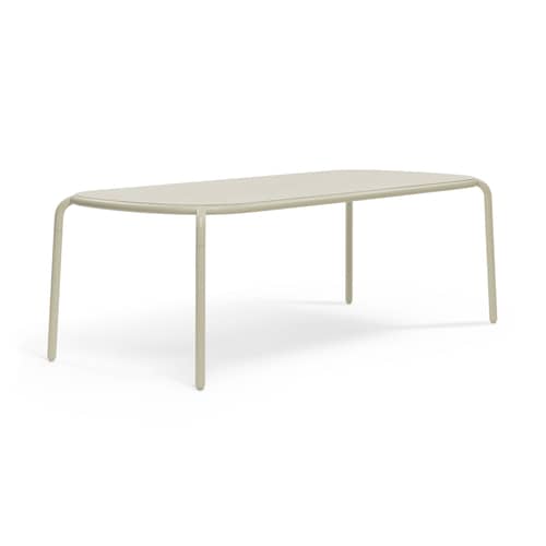 Table rectangulaire Toní Tablo / 220 x 99 cm - Trou pour parasol - Fatboy - Table / Sable - Aluminium