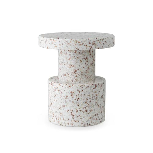 Tabouret Bit / Table d\'appoint - H 42 cm / Recyclé - Normann Copenhagen - Blanc - Polyéthylène recyclé