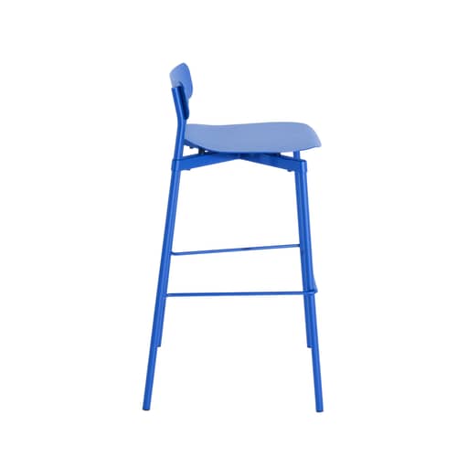 Tabouret haut empilable Fromme métal bleu / H 75 cm - Aluminium - Petite Friture - Bleu - Aluminium