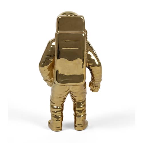 Vaso singolo Cosmic Diner Starman ceramica oro metallo / H 28 cm - Seletti - Oro - Porcellana dipinta