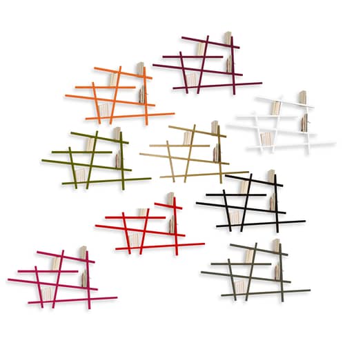 Bibliothèque Mikado Small bois blanc / L 185 x H 100 cm - Compagnie - Blanc - Hêtre laqué