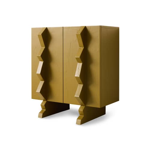 Buffet Forma bois vert / L 80 x H 88.5 cm - HK LIVING - Vert olive - Bois de sungkai