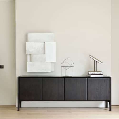 Buffet PI bois marron / L 230 x H 83 cm - Ethnicraft - Teck brun foncé - Teck massif teinté