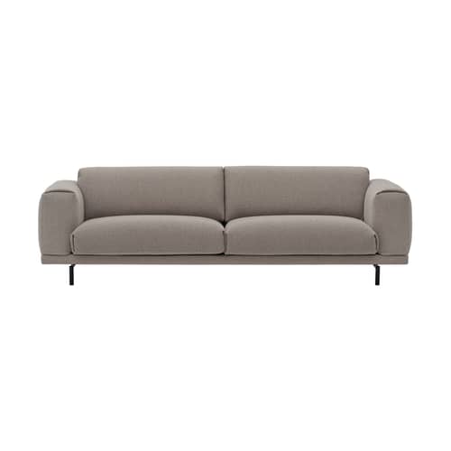 Canapé droit Rest tissu beige / 3,5 places - L 260 cm - Muuto - 3.5 places - L 260 cm -  Ouate, Contreplaqué, Mousse à froid, Tissu