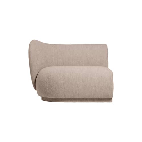 Canapé modulable Rico / Module accoudoir gauche - Ferm Living - Accoudoir gauche - Bois, Mousse, Tissu bouclé