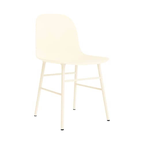 Chaise Form plastique beige / Pieds métal - Normann Copenhagen - Crème - Acier laqué, Polypropylène