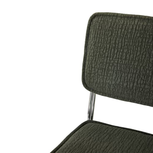 Chaise rembourrée Endless - HK LIVING - Olive (tissu Edge) - Acier chromé, Mousse, Tissu polyester