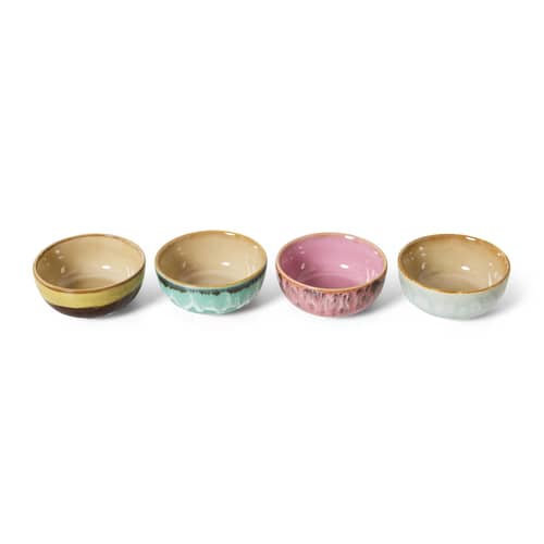 Coppetta 70s ceramics ceramica multicolore / Set di 4 - Ø 8,3 x H 3,8 cm - HK LIVING - Modernista - Gres smaltato