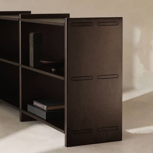 Étagère Mortise bois marron / L 262 x H 82 cm - Ethnicraft - L 262 cm / Acajou foncé - Acajou massif