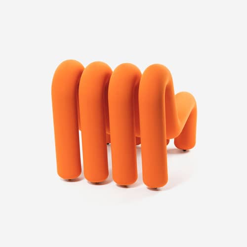 Gepolsterter Sessel Extra Bold Sofa textil orange / Sofa modulierbar - B 72 cm (4 Rohre) - Moustache - Orange - Kaltschaum, Stahl, Wolle