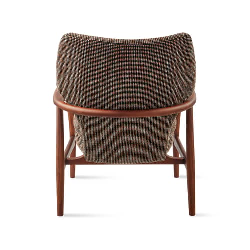 Fauteuil rembourré Peggy tissu marron - POLSPOTTEN - Marron foncé - Frêne, Mousse, Tissu