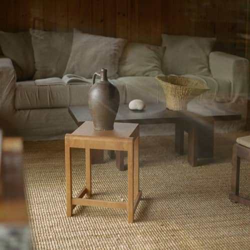 Hocker Stool 01 holz natur - Frama  - Warmes Braun - Birke, massiv, Birkenholzfurnier