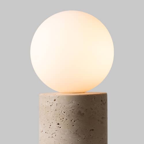 Lampe de table Tivoli - It\'s about Romi - Blanc - Travertin, Verre