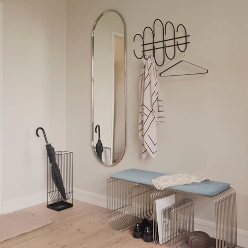 Miroir mural Angui Tall métal argent / 50 x 160 cm - AYTM - Argent - Acier, Verre