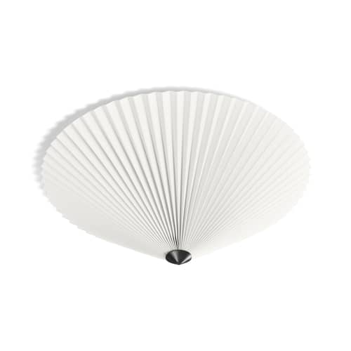 Applique Matin Flush Mount tissu blanc / Plafonnier - Large / Ø 50 cm - Hay - Blanc - Acier peint, Coton plissé